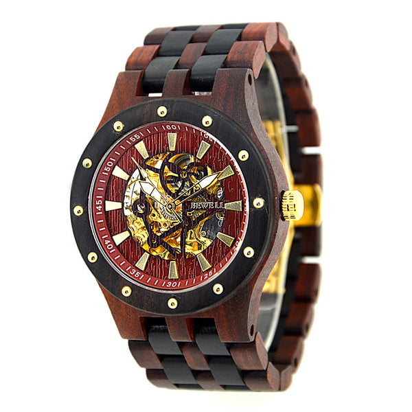 Wood Watch Top Luxury Automatic hollow mechanical watch Men Watches